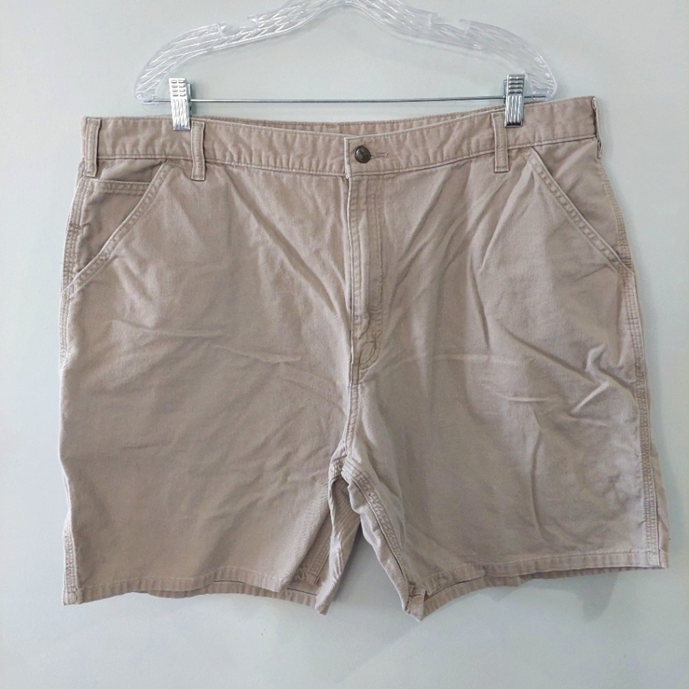 Carhartt Men's Shorts size 42 Tan Khaki pockets belt loops extra side pocket